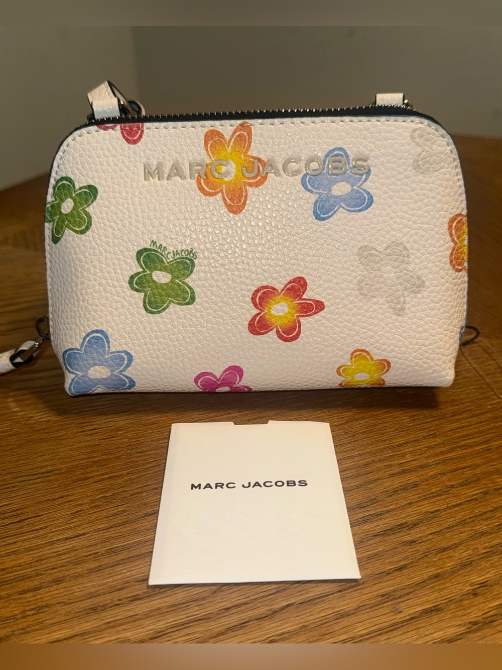 Marc Jacobs White Multicolor Floral Mini Crossbody Camera Bag